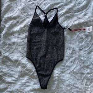 UO BDG Sparkly Black Bodysuit